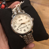 Coach Delancey Classic White Dial Silver Steel Strap Watch for Women - 14502260 Authentic Buy Shop Now