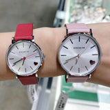 Coach Perry Silver Dial Pink Leather Strap Watch for Women - 14503516 Authentic Buy Shop Now