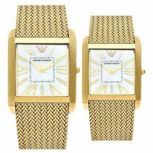 Emporio Armani Super Slim Quartz White DIal Gold Mesh Bracelet Watch For Women - AR2017 Authentic Buy Shop Now