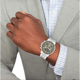 Tommy Hilfiger Tyson Chronograph Green Dial Silver Steel Strap Watch For Men - 1710587 Authentic Buy Shop Now