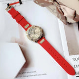 Guess Frontier Diamonds Gold Dial Red Rubber Strap Watch for Women - GW0045L2 Authentic Buy Shop Now