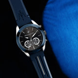 Maserati Traguardo Chronograph Blue Dial Black Silicone Strap Watch For Men - R8871612046 Authentic Buy Shop Now