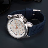 Maserati Successo Chronograph White Dial Blue Rubber Strap Watch For Men - R8871621013 Authentic Buy Shop Now