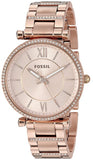Fossil Carlie Rose Gold Dial Rose Gold Steel Strap Watch for Women - ES4301 Authentic Buy Shop Now