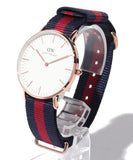 Daniel Wellington Classic Oxford White Dial Two Tone NATO Strap Watch For Women - DW00100029 Authentic Buy Shop Now