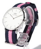 Daniel Wellington Classic Winchester White Dial Two Tone Nylon Strap Watch For Women - DW00100049 Authentic Buy Shop Now