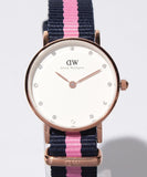 Daniel Wellington Classy Winchester White Dial Two Tone NATO Strap Watch For Women - DW00100065 Authentic Buy Shop Now
