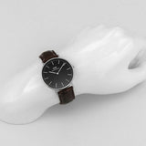 Daniel Wellington Classic York Black Dial Brown Leather Strap Watch For Men - DW00100134 Authentic Buy Shop Now