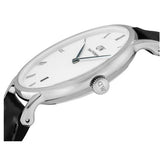 Daniel Wellington Dapper Sheffield White Dial Black Leather Strap Watch For Women - DW00100096 Authentic Buy Shop Now