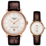 Tissot T Classic Carson Premium White Dial Brown Leather Strap Watch for Women - T122.207.36.031.00 Authentic Buy Shop Now