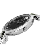 Versace Crystal Gleam Guilloche Black Dial Silver Steel Strap Watch for Women - VAN030016 Authentic Buy Shop Now