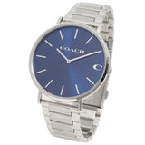 Coach Charles Blue Dial Silver Steel Strap Watch for Men - 14602429 Authentic Buy Shop Now