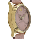 Gucci G Timeless Quartz Pink Dial Pink Leather Strap Watch For Women - YA1265005 Authentic Buy Shop Now