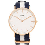 Daniel Wellington Classic Glasgow White Dial Two Tone NATO Strap Watch For Women - DW00100031 Authentic Buy Shop Now