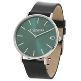 Coach Charles Green Dial Black Leather Strap Watch for Men - 14602436 Authentic Buy Shop Now