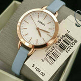 Fossil Classic White Dial Blue Leather Strap Watch for Women - BQ3327 Authentic Buy Shop Now