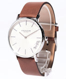 Coach Perry Silver Dial Brown Leather Strap Watch for Women - 14503120 Authentic Buy Shop Now