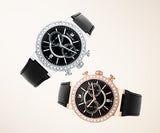 Swarovski Citra Sphere Chronograph Black Dial Black Leather Strap Watch for Women - 5055209 Authentic Buy Shop Now