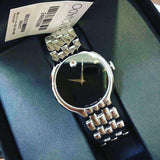 Movado Classic Quartz Black Dial Silver Steel Strap Watch for Men - 0606337 Authentic Buy Shop Now
