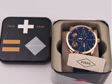 Fossil Flynn Mechanical Blue Dial Blue Leather Strap Watch for Men - BQ2219 Authentic Buy Shop Now