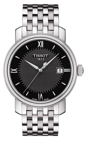 Tissot T Classic Bridgeport Black Dial Silver Steel Strap Watch For Men - T097.410.11.058.00 Authentic Buy Shop Now