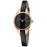 Calvin Klein Rebel Black Dial Black Leather Strap Watch for Women - K8P236C1 Authentic Buy Shop Now