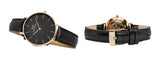 Daniel Wellington Petite Sheffield Black Dial Black Leather Strap Watch For Women - DW00100168 Authentic Buy Shop Now