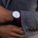 Daniel Wellington Classic Sheffield White Dial Black Leather Strap Watch For Men - DW00100020 Authentic Buy Shop Now