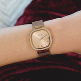 Guess Tapestry Diamonds Rose Gold Dial Rose Gold Mesh Bracelet Watch for Women - GW0354L3 Authentic Buy Shop Now
