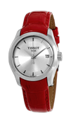 Tissot Couturier Lady Silver Dial Red Leather Strap Watch for Women - T035.210.16.031.01 Authentic Buy Shop Now