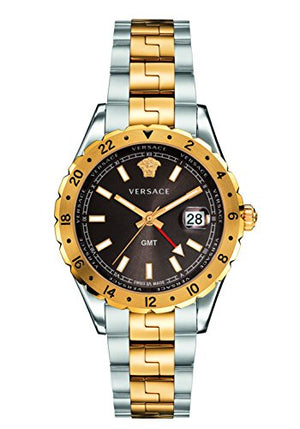 Versace Hellenyium GMT Black Dial Two Tone Steel Strap Watch for Men - V11040015 Authentic Buy Shop Now