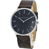 Coach Charles Black Dial Brown Leather Strap Watch for Women - 14602156 Authentic Buy Shop Now