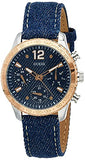 Guess Marina Chronograph Blue Dial Blue Denim Strap Watch For Women - W1057L1 Authentic Buy Shop Now