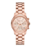 Michael Kors Runway Chronograph Rose Gold Dial Rose Gold Steel Strap Watch For Women - MK7327 Authentic Buy Shop Now