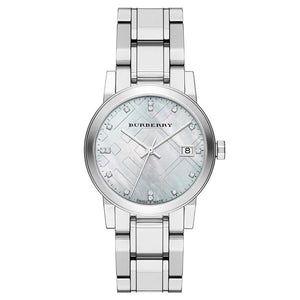 Burberry The City Diamonds Silver Dial Silver Steel Strap Watch for Women - BU9125 Authentic Buy Shop Now