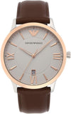 Emporio Armani Giovanni Quartz White Dial Brown Leather Strap Watch For Men - AR11211 Authentic Buy Shop Now