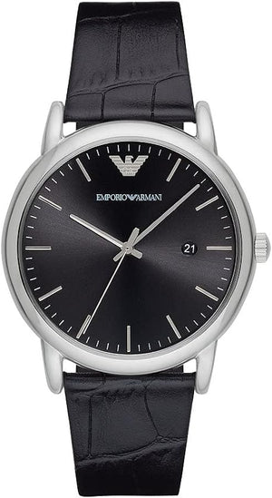 Emporio Armani Luigi Quartz Black Dial Black Leather Strap Watch For Men - AR2500 Authentic Buy Shop Now
