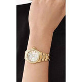 Michael Kors Everest Three-Hand Mother of Pearl White Dial Gold Steel Strap Watch For Women - MK7363 Authentic Buy Shop Now