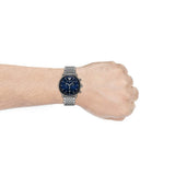 Emporio Armani Aviator Chronograph Blue Dial Silver Steel Strap Watch For Men - AR11238 Authentic Buy Shop Now
