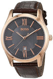 Hugo Boss Ambassador Grey Dial Brown Leather Strap Watch for Men - 1513387 Authentic Buy Shop Now