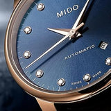 Mido Baroncelli Automatic Midnight Blue Dial Brown Leather Strap Watch For Women - M7600.3.65.8 Authentic Buy Shop Now