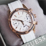 Guess Catalina White Dial White Silicon Strap Watch For Women - W0562L1 Authentic Buy Shop Now