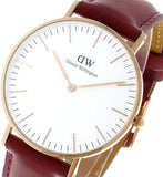 Daniel Wellington Classic Suffolk White Dial Brown Leather Strap Watch For Men - DW00100122 Authentic Buy Shop Now