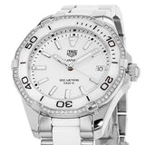 Tag Heuer Aquaracer Diamonds White Dial Two Tone Steel Strap Watch for Women - WAY131H.BA0914 Authentic Buy Shop Now