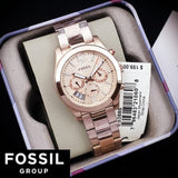 Fossil Boyfriend Multifunction Rose Gold Dial Rose Gold Steel Strap Watch for Women - ES3885 Authentic Buy Shop Now