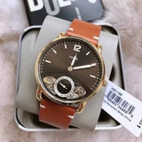 Fossil The Commuter Twist Black Dial Brown Leather Strap Watch for Men - ME1166 Authentic Buy Shop Now