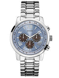 Guess Horizon Chronograph Quartz Blue Dial Silver Steel Strap Watch for Men - W0379G6 Authentic Buy Shop Now