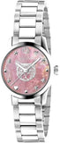Gucci G Timeless Quartz Mother of Pearl Pink Dial Silver Steel Strap Watch For Women - YA1265013 Authentic Buy Shop Now
