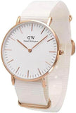 Daniel Wellington Classic Dover White Dial White Nylon Strap Watch For Women - DW00100309 Authentic Buy Shop Now