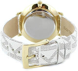 Michael Kors Pyper Quartz Silver Dial White Leather Strap Watch For Women - MK2858 Authentic Buy Shop Now